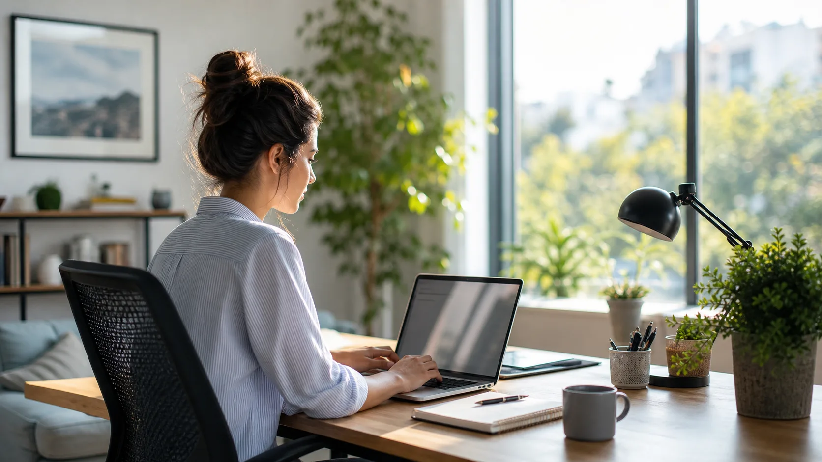 Blog featured image example: the rise of remote work, photographic style