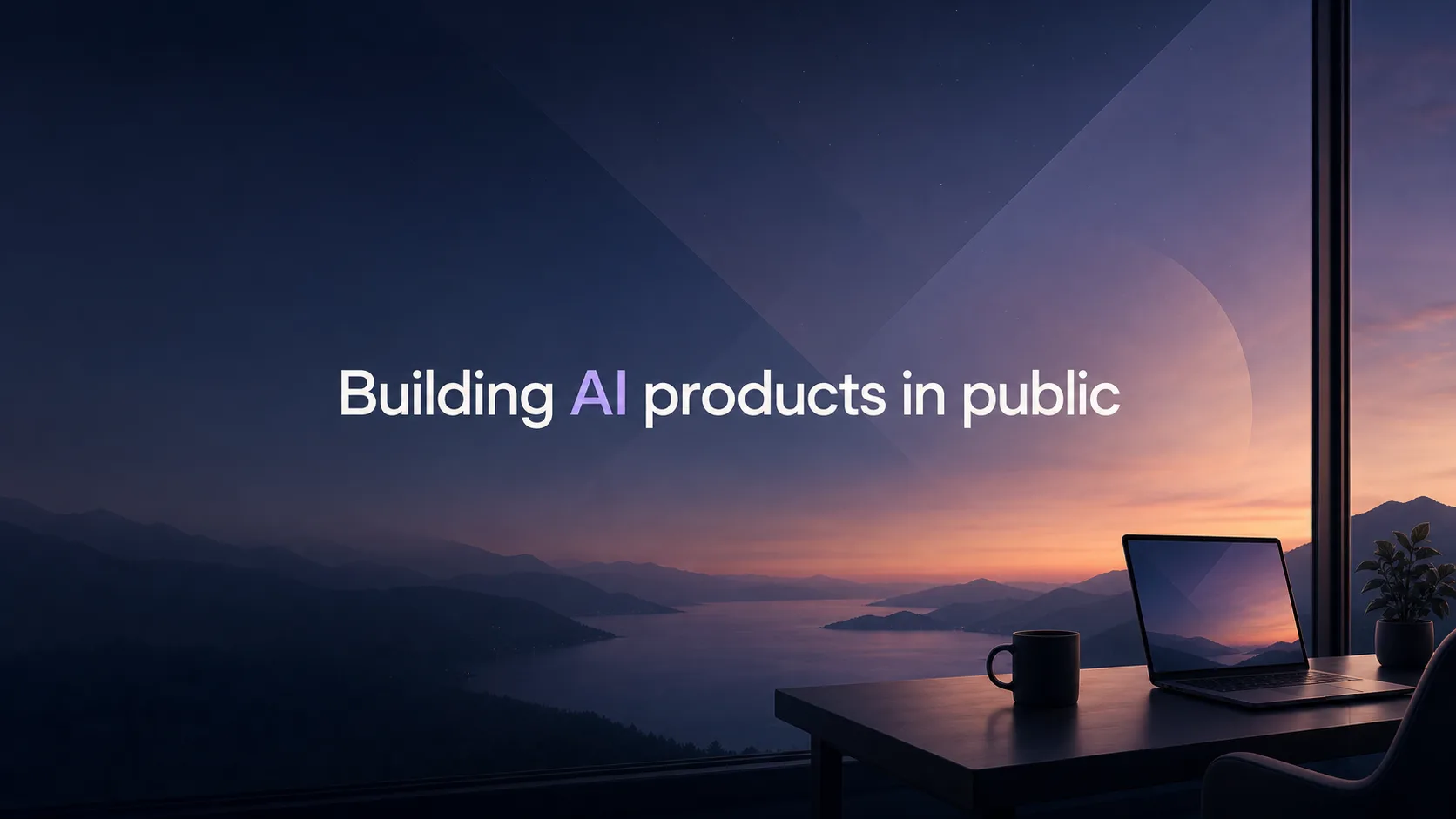 LinkedIn banner example: indie developer building in public, professional style