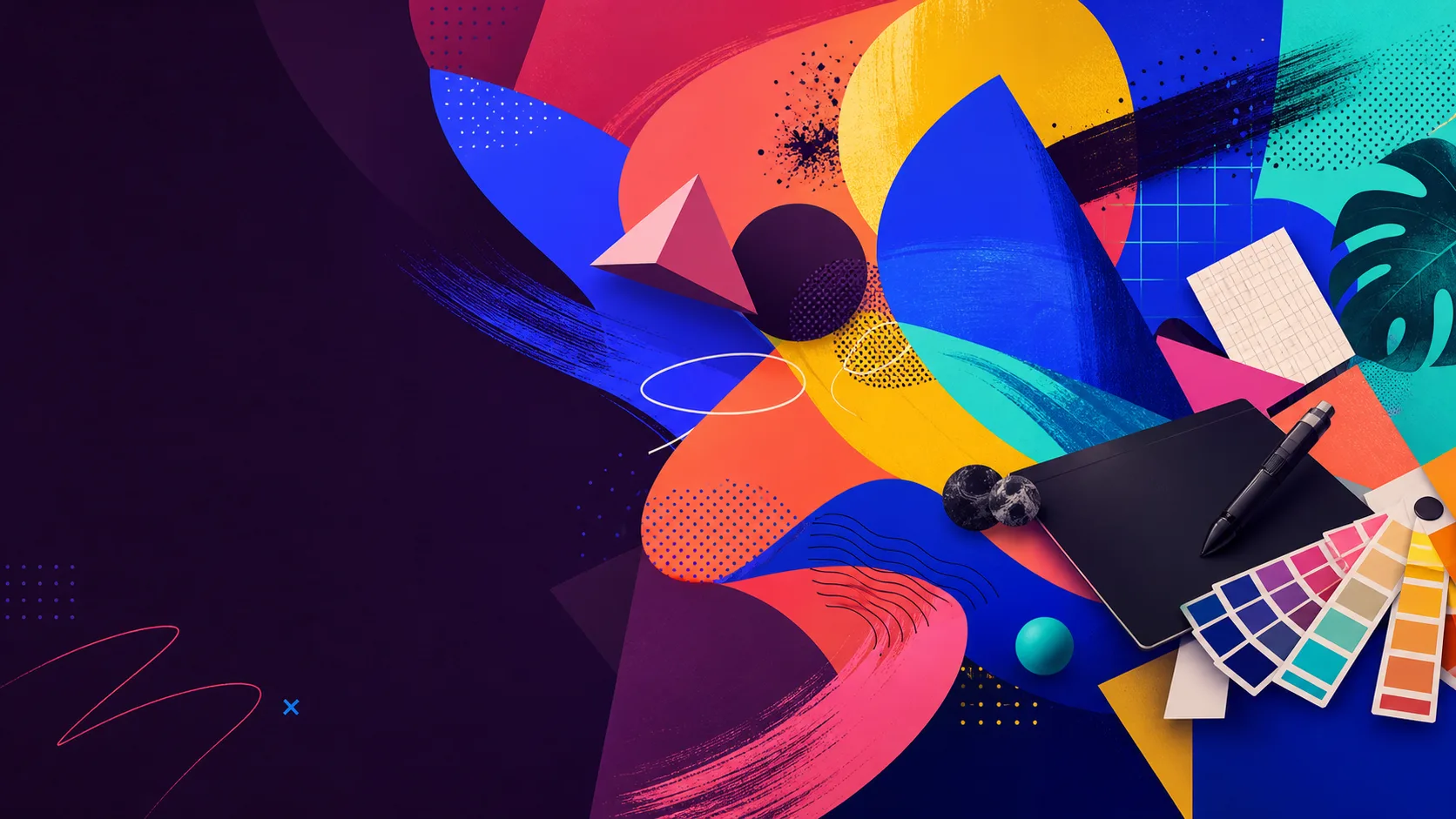 LinkedIn banner example: freelance brand designer, creative style