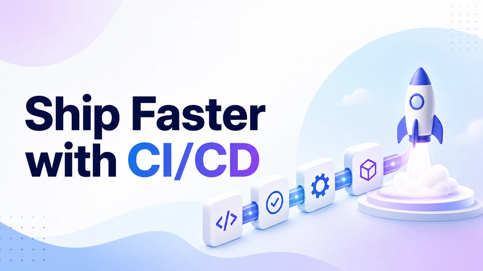 OG image example: Ship Faster with CI/CD, light airy style
