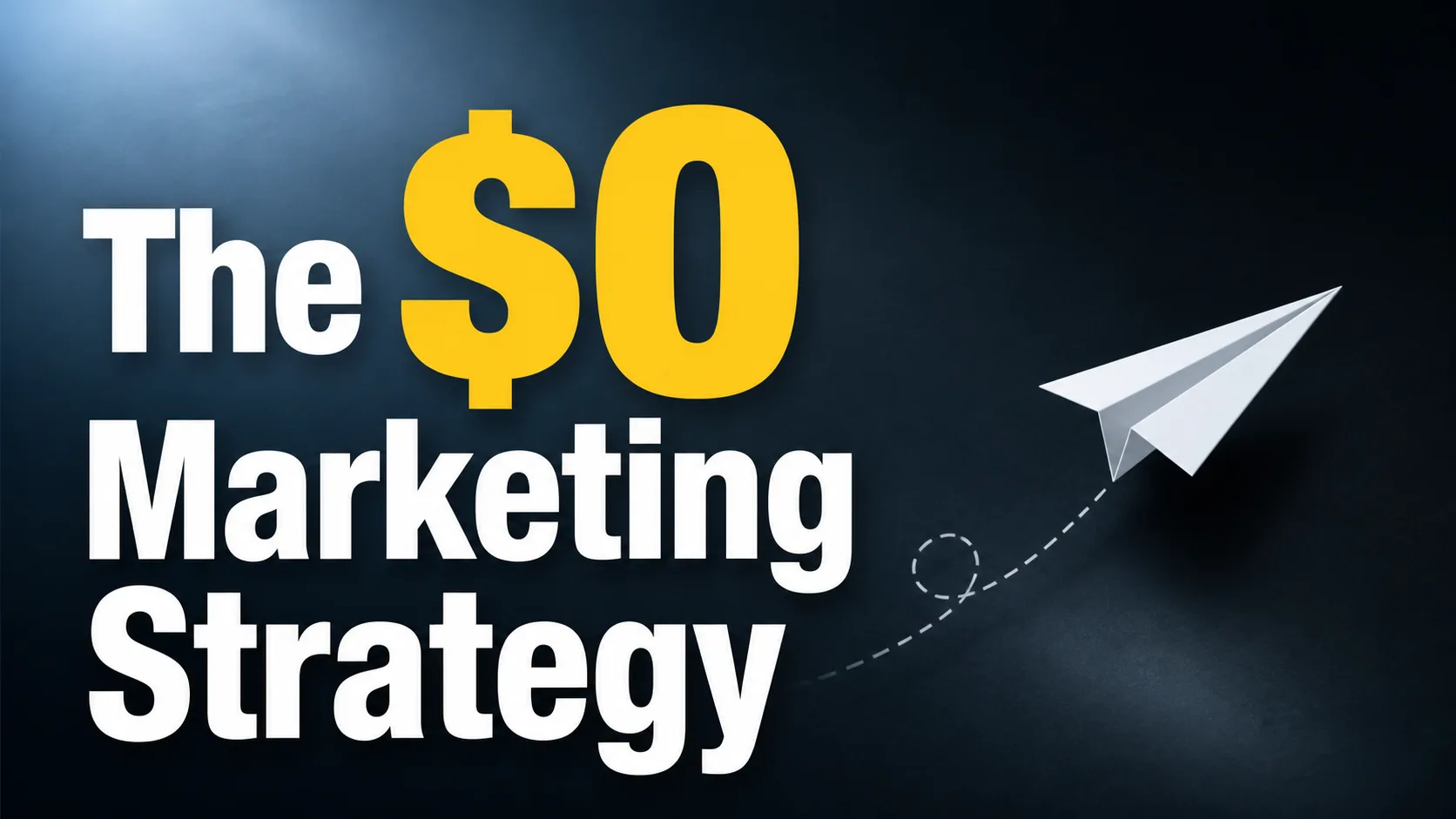 YouTube thumbnail example: The $0 Marketing Strategy, clean minimal style